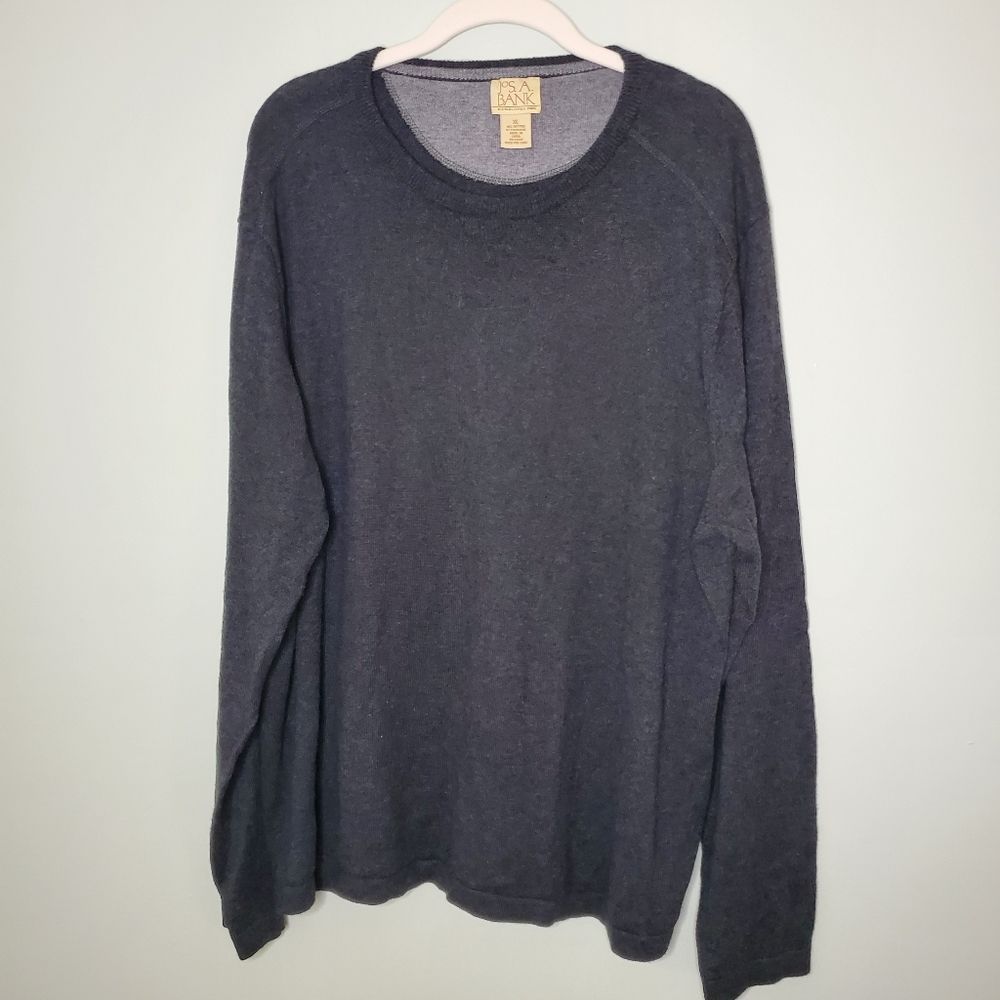 JOS A. Banks Grey Crew Neck Cashmere Blend Sweater XL